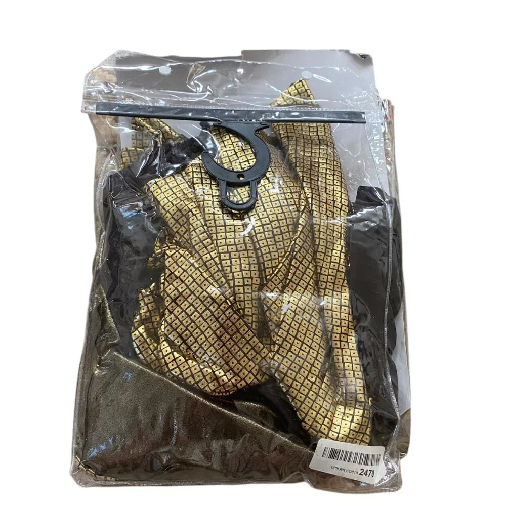 Leg‎ Avenue Disco Halloween Costume Gold Black Bell Bottom Women Plus 3X/4X - Picture 2 of 6